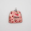 Pink cherry pattern handbag, a fashionable, simple and eco-friendly shopping bag Specification image